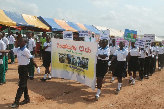 Zoomkids at the march past at Abokobi Zoomkids at the march past at Abokobi